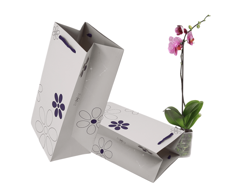 Pungă hârtie MOV PAL pentru flori (ORHIDEE) 16 x 33(H) x 13cm